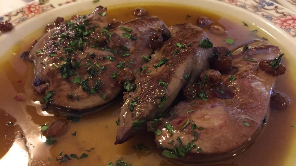 Hígados al moscatel Casa del Cordero