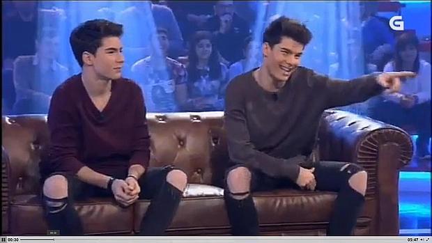 Un momento de la presencia de los Gemeliers en el programa de televisión gallego