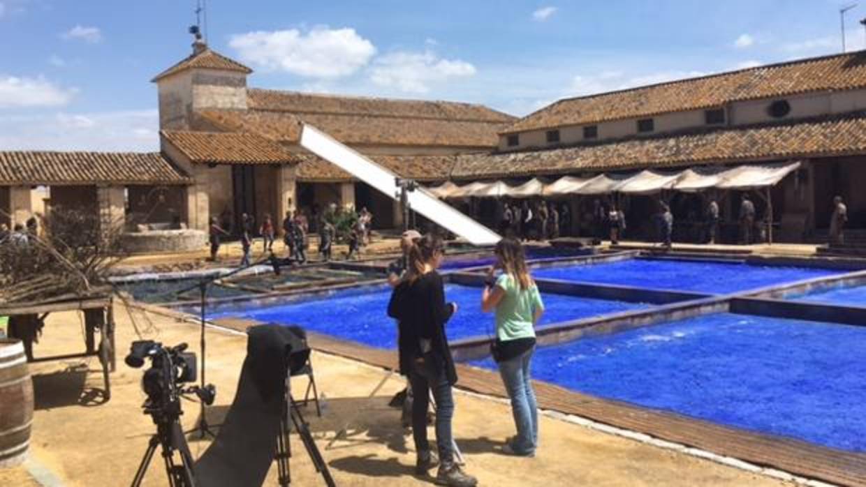 Un momento del rodaje de "La peste" en la localidad de Alcalá de Guadaíra