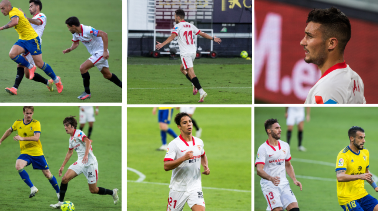 Los futbolistas que tuvieron minutos en el duelo ante el Cádiz fueron Sergi Gómez, Navas, Suso, Óliver Torres, Óscar Rodríguez, Jordán, Munir y Bryan Gil