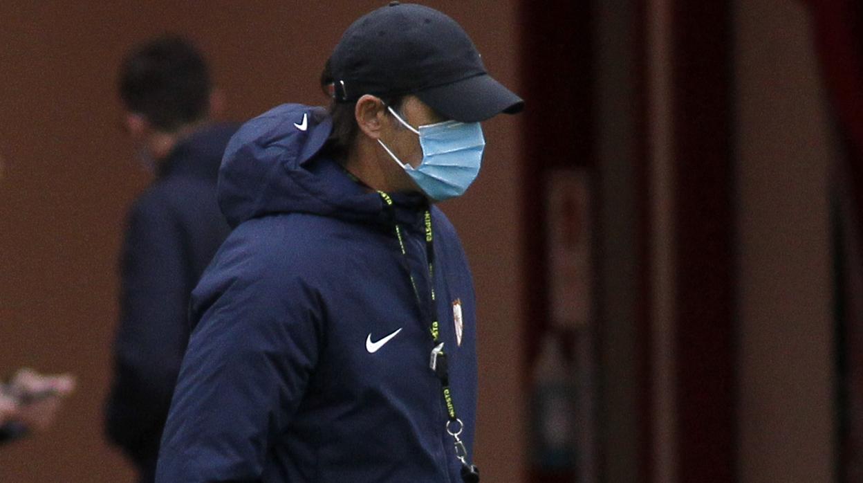 Lopetegui durante el entrenamiento del viernes
