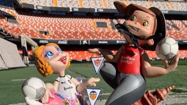 El ninot telemático por el partido entre el Valencia y el Sevilla