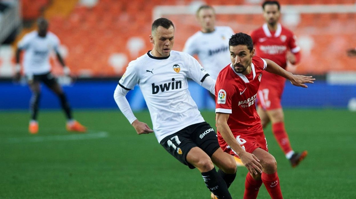 Lance del Valencia - Sevilla de LaLiga