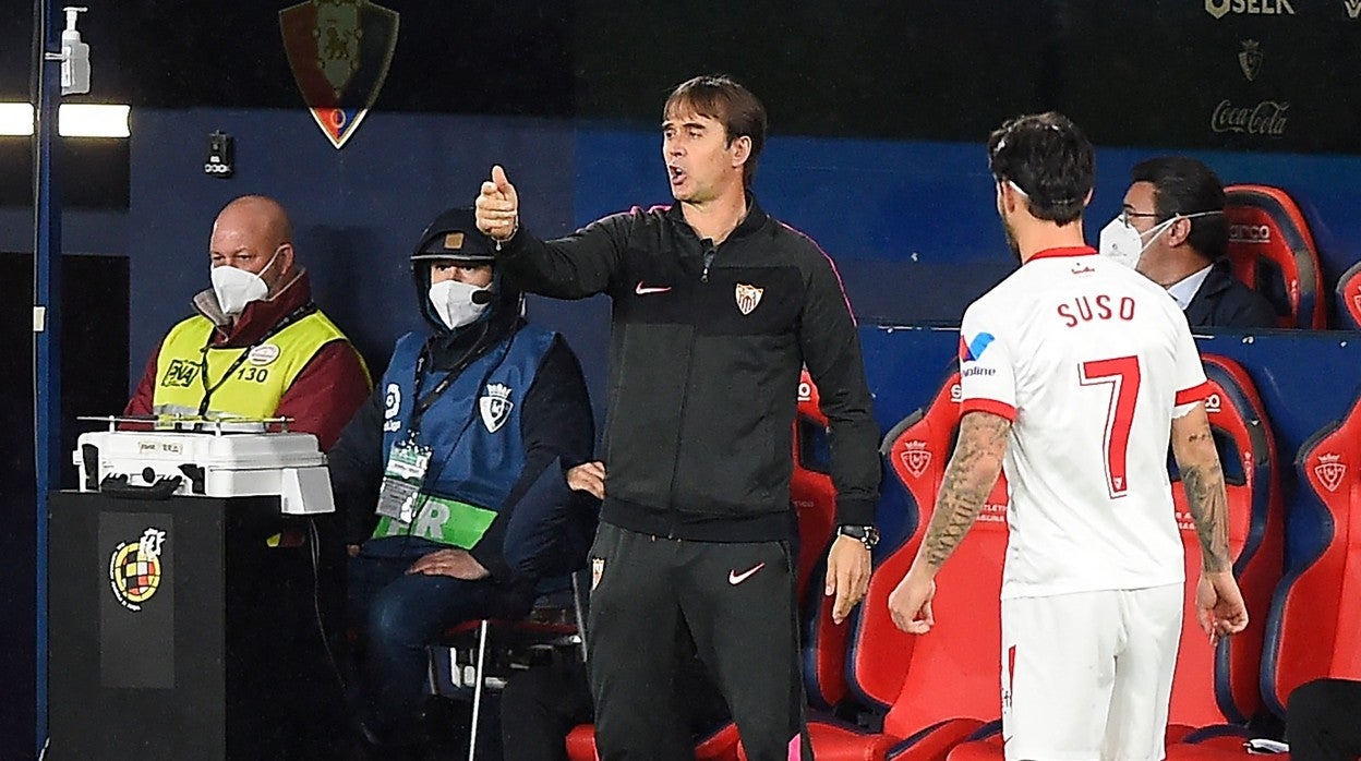 Lopetegui, durante el encuentro de esta noche ante el Osasuna