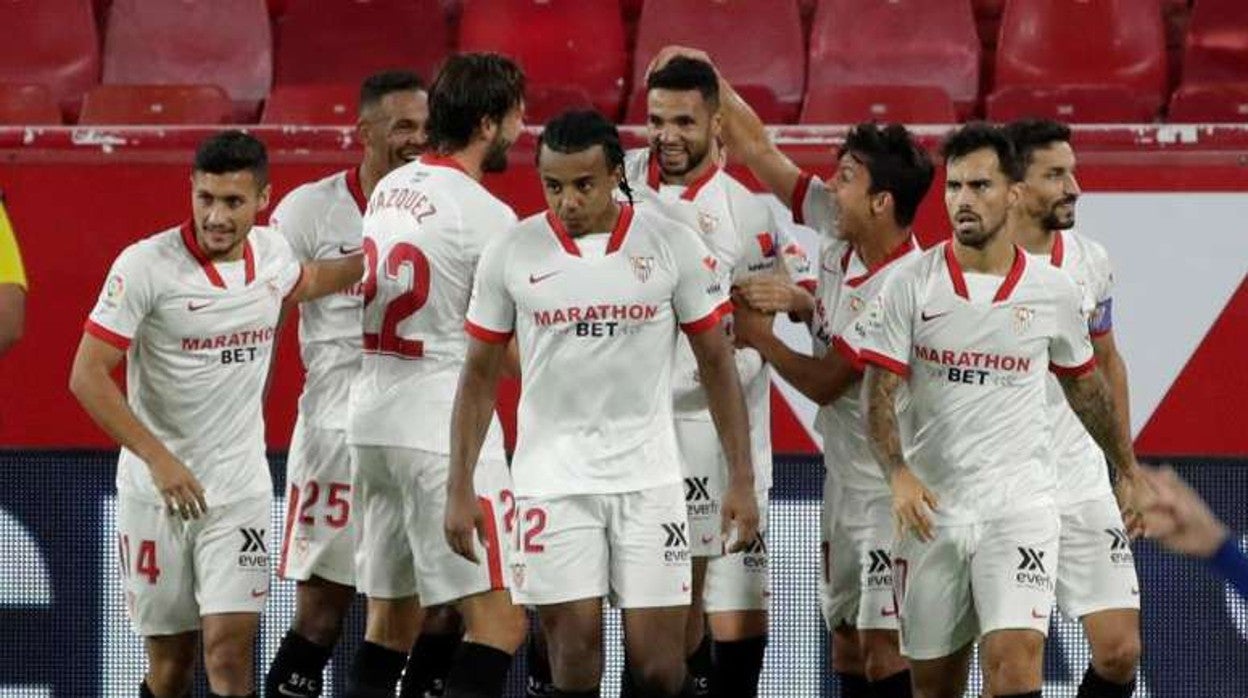 El Sevilla, en uno de sus partidos de esta temporada