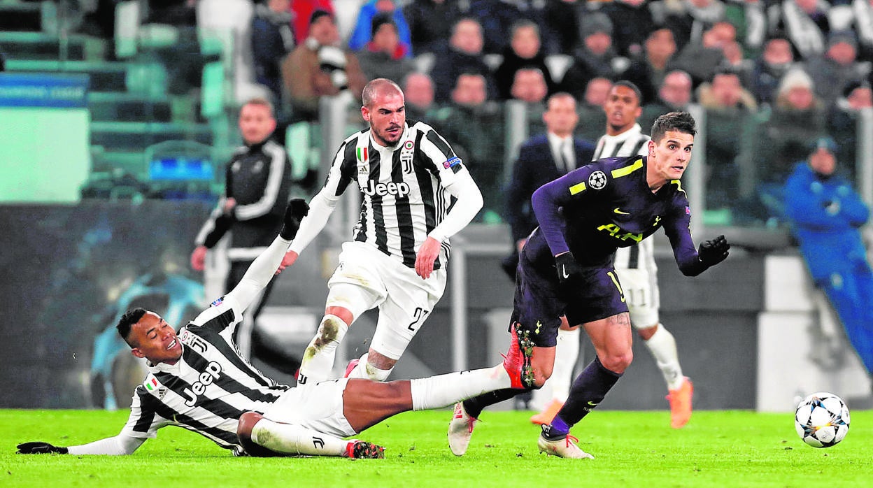 Erik Lamela, en un partido de la Champions League ante la Juventus