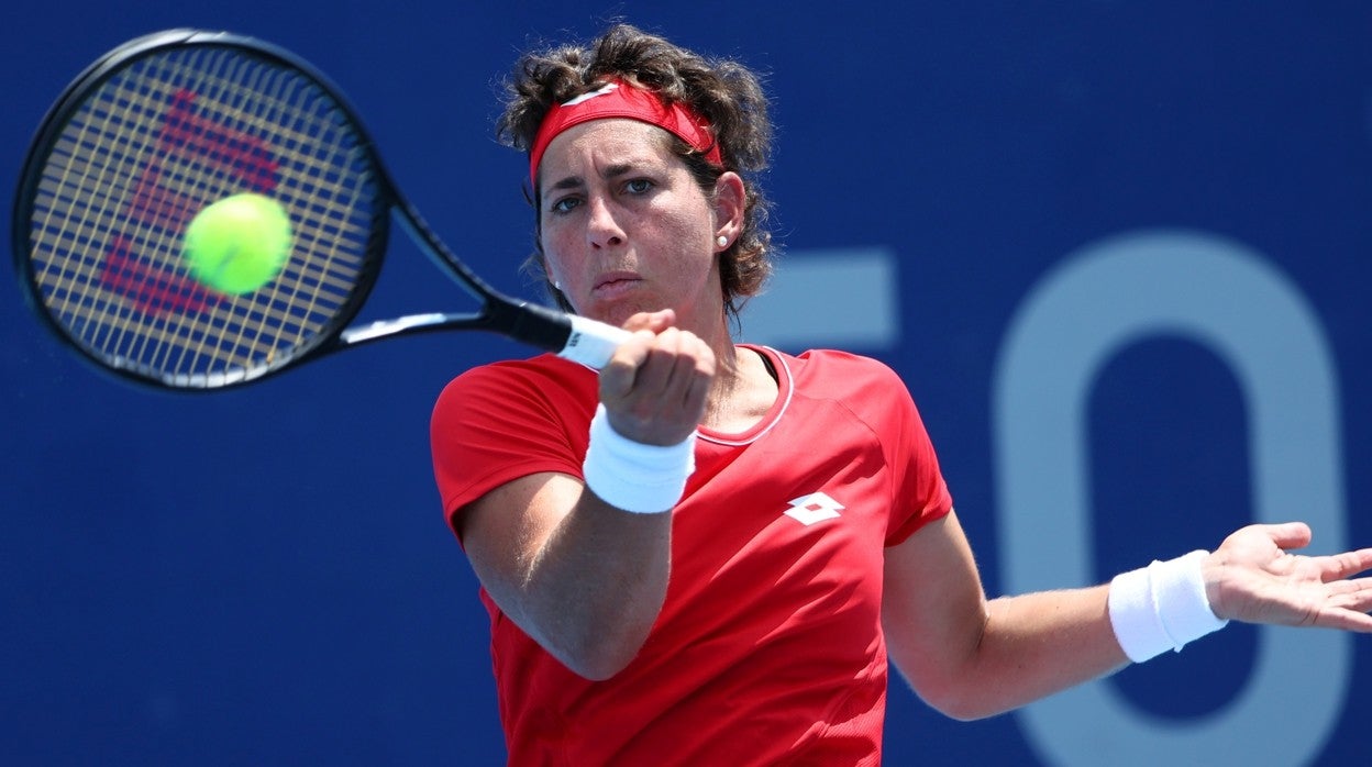 Carla Suarez durante un partido en los Juegos Olímpicos