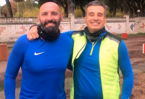 Monchi, junto a Miguel Ángel Gómez