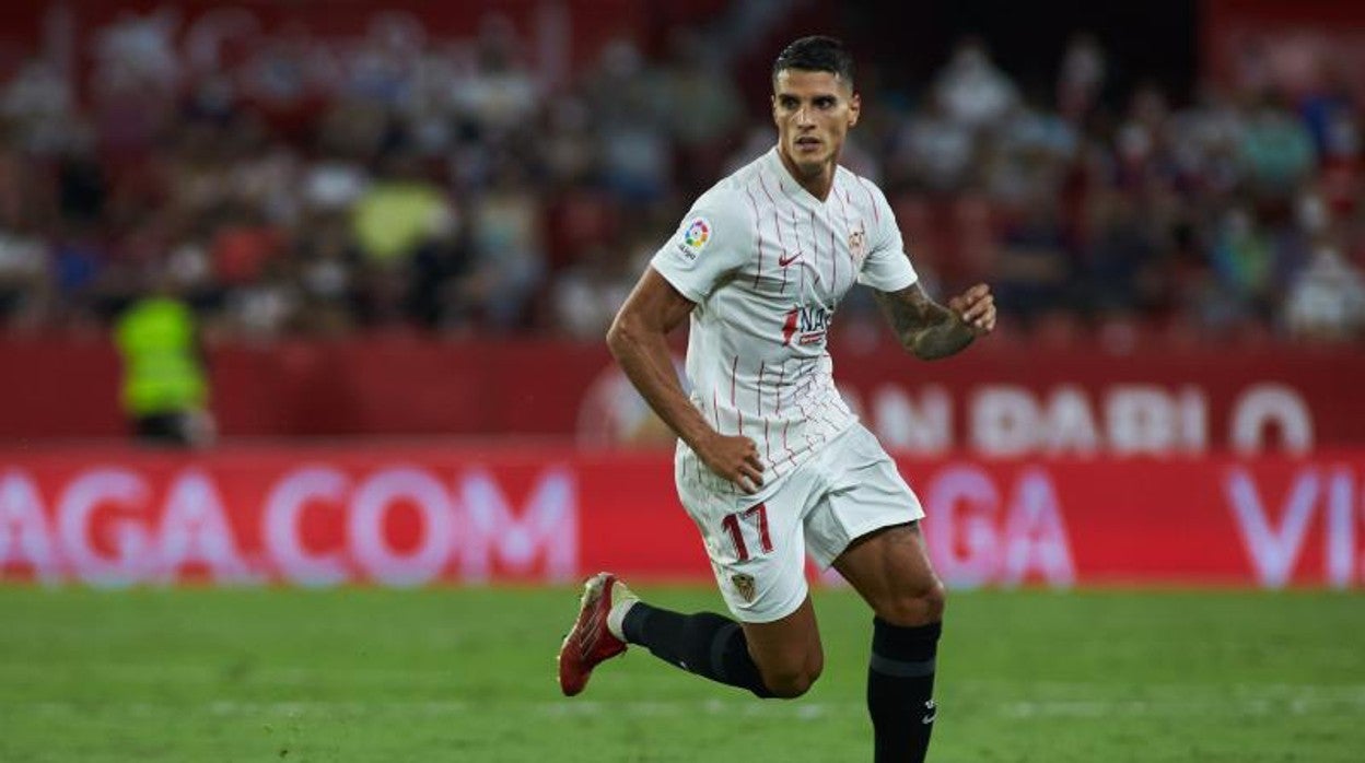 Erik Lamela, durante un encuentro de esta temporada con el Sevilla FC