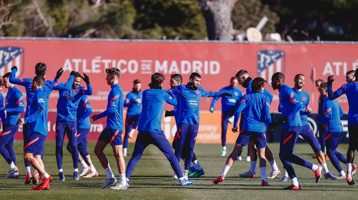 Imágenes del entrenamiento del Atlético