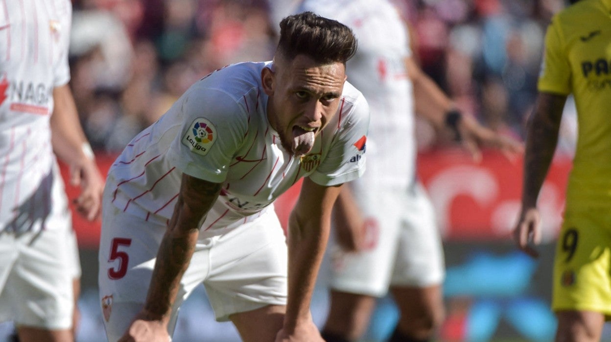 Ocampos, en el partido ante el Villarreal