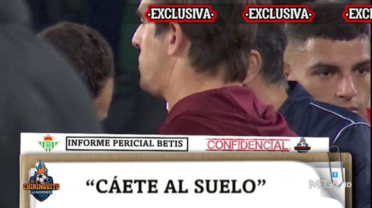El informe pericial del Betis sobre el derbi recoge que Lopetegui le dice a Jordán «cáete al suelo»