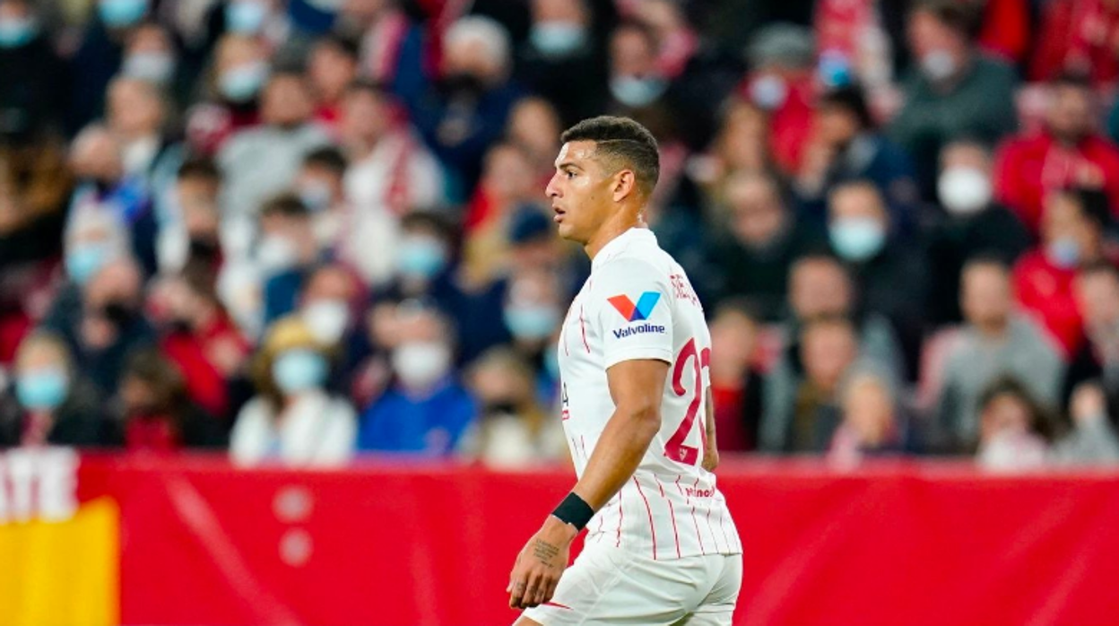 Diego Carlos, durante el Sevilla FC - Dinamo Zagreb de la UEFA Europa League