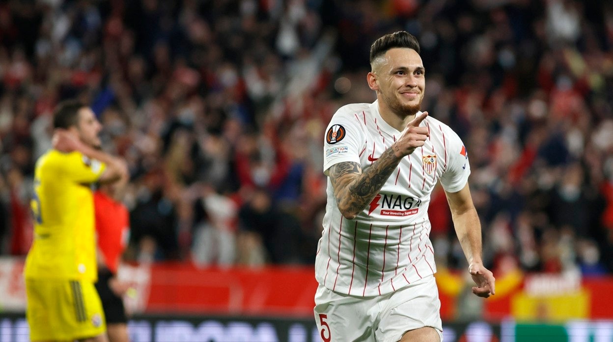 Ocampos celebra uno de sus goles esta temporada