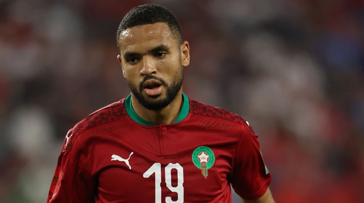 En-Nesyri, durante un encuentro de la selección de Marruecos