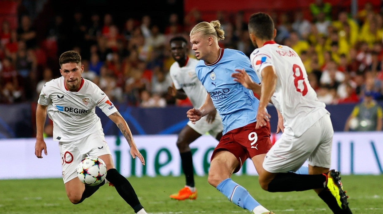 Erling Haaland fue el mayor peligro del Manchester City ante el Sevilla FC