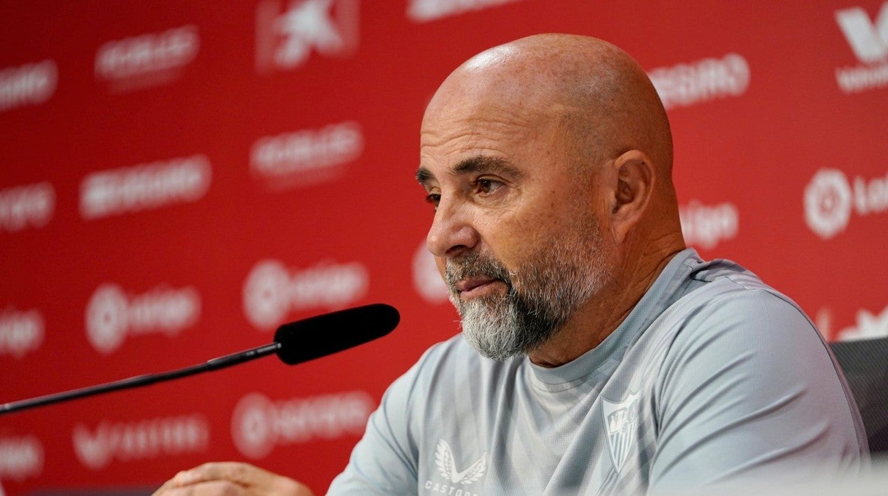 Jorge Sampaoli, durante la rueda de prensa previa al choque contra el Velarde