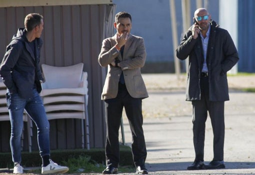 Del Nido Carrasco y Monchi, en el entrenamiento de este lunes