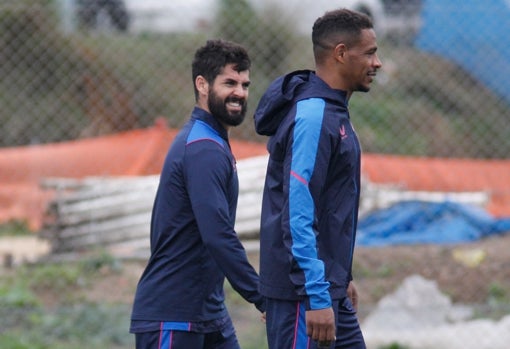 Isco y Fernando, en el entrenamiento de esta mañana