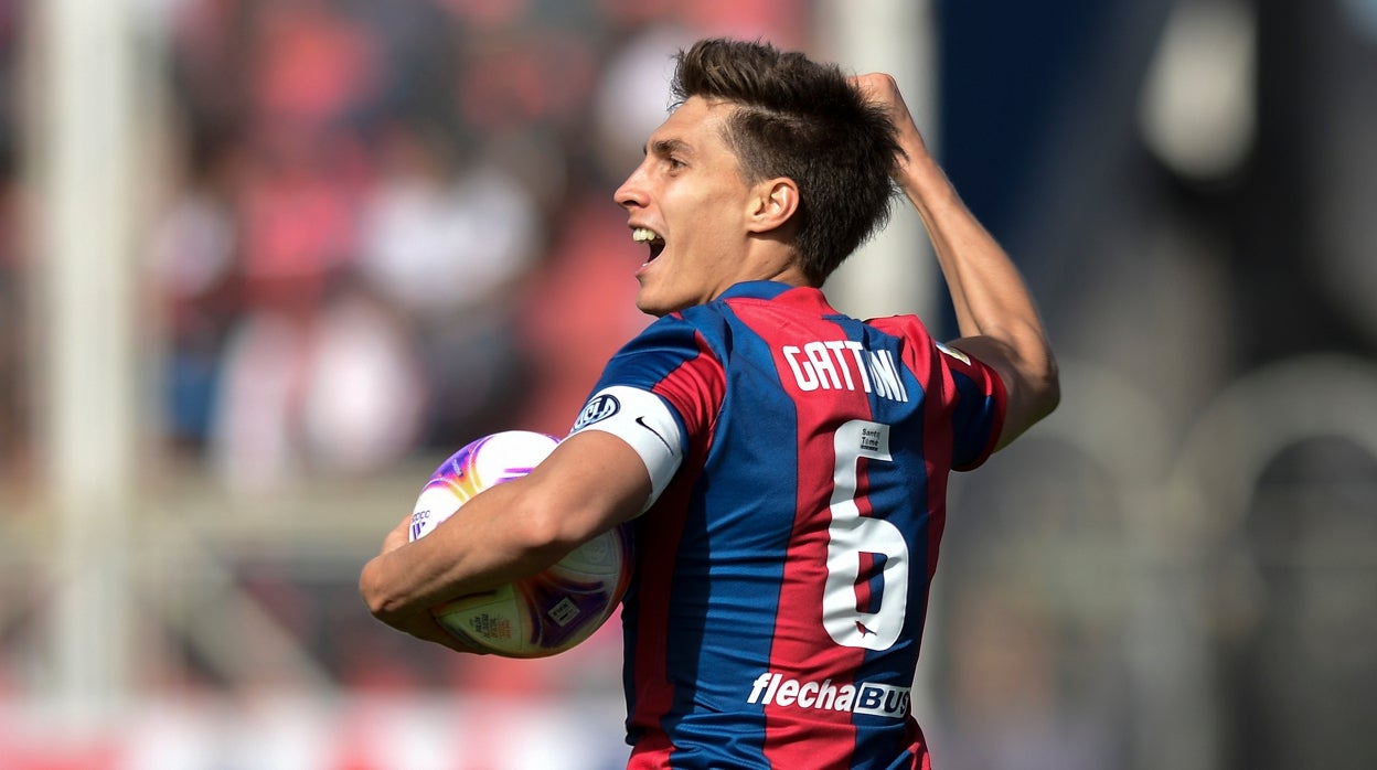 Fede Gattoni celebra un gol con San Lorenzo