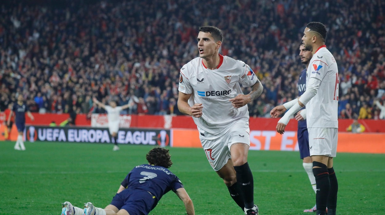 Lamela durante el partido de ida de los octavos de final de la Europa League ante el Fenerbaçe