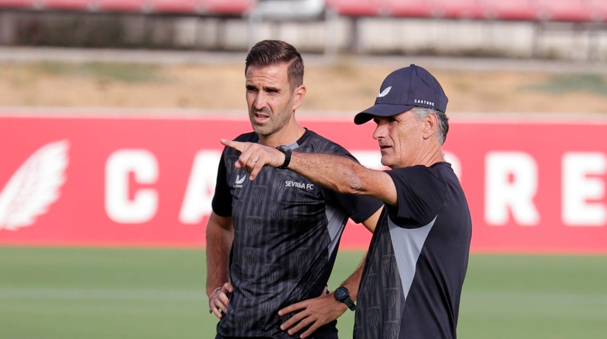 Mendilibar, durante el entrenamiento de este jueves