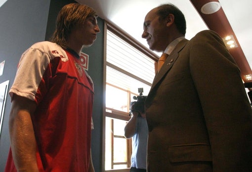 Sergio Ramos y José María Del Nido en 2005 en Cartaya