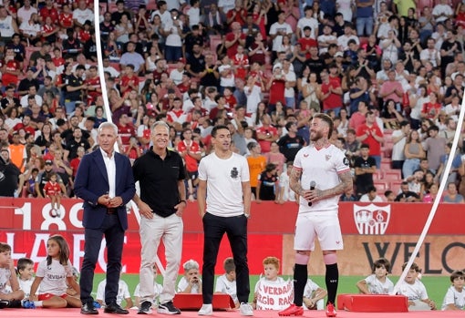 Pablo Blanco, Joaquín Caparrós, Jesús Navas y Sergio Ramos