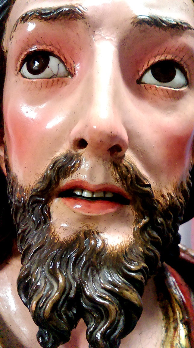 Detalle del rostro tras la restauración