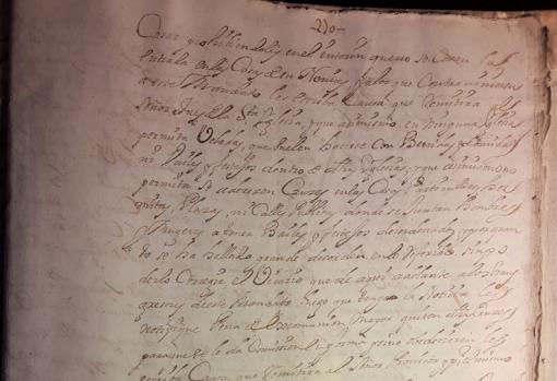 Imagen del documento del quinto mandato eclesiástico de 1714