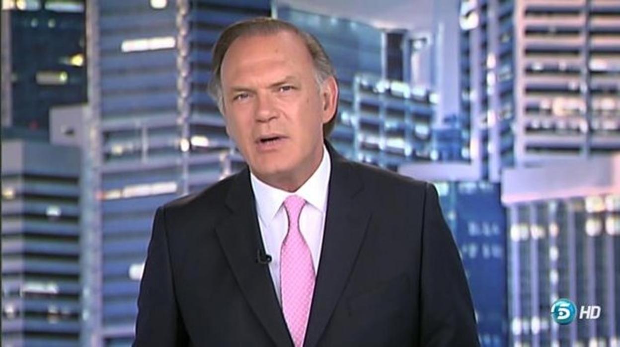 El presentador del telediario de Tele 5, Pedro Piqueras