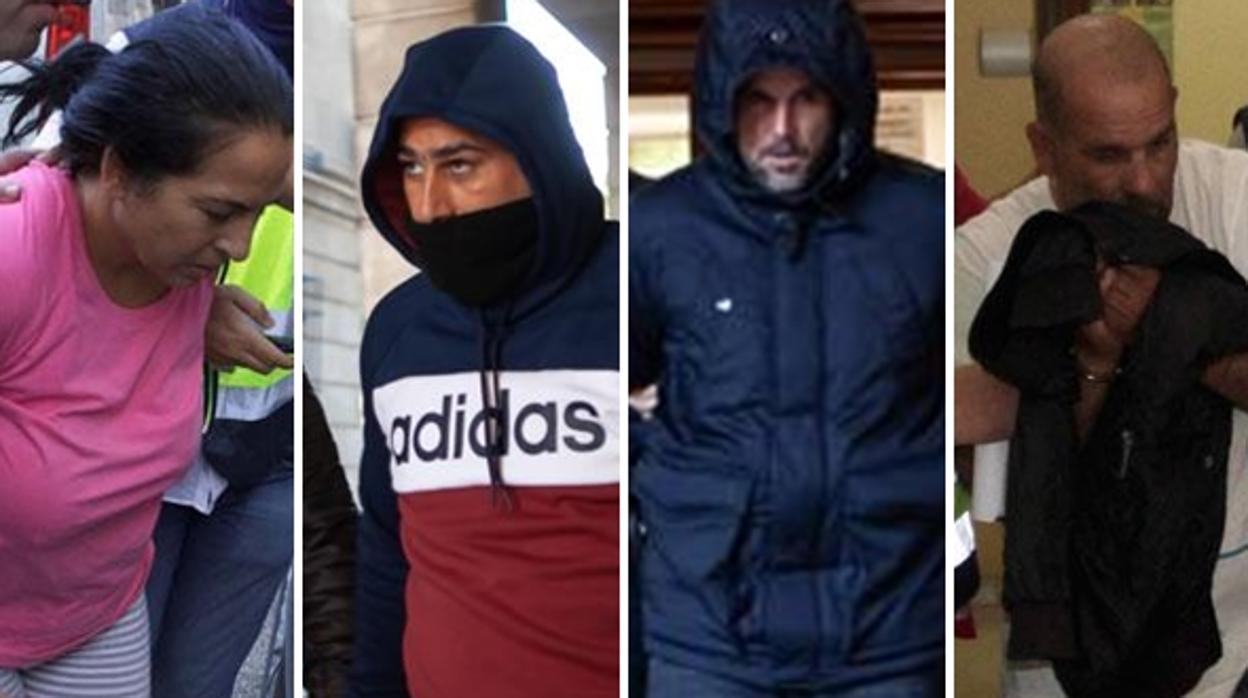 De izquierda a derecha: Elisa, El Pollino, El Tapita y Cabo, acusados del Triple Crimen de Dos Hermanas