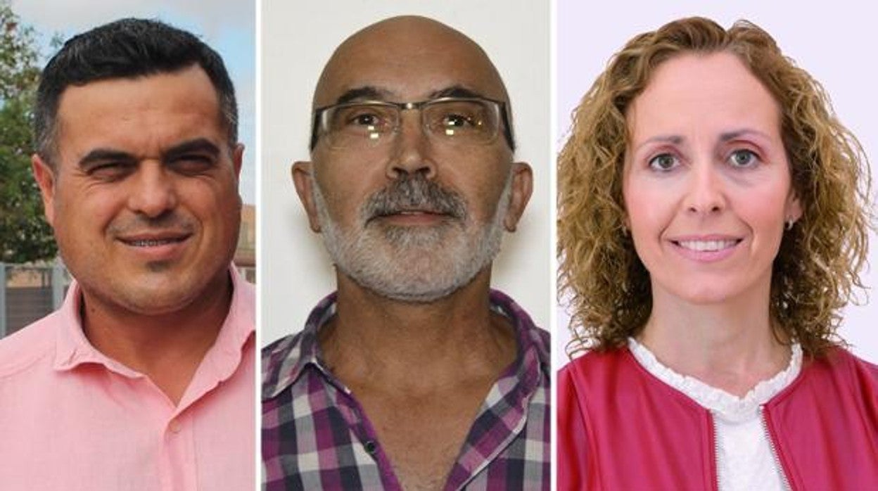 De izquierda a derecha, Pedo Oropesa (PP), Manuel Ortiz (Adelante) y Juana Carmona (PSOE)