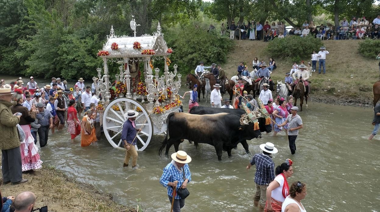 Vado del Quema en el rio Guadiamar, La hermandad de Sevilla Sur en 2018