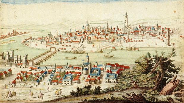 Vista de Sevilla desde Triana en un grabado de 1780