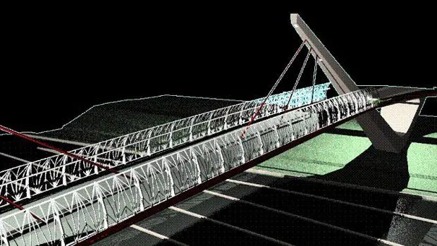 Recreación de la pasarela para peatones y bicicletas que unirá Sevilla y el Aljarafe, que costará 1,22 millones