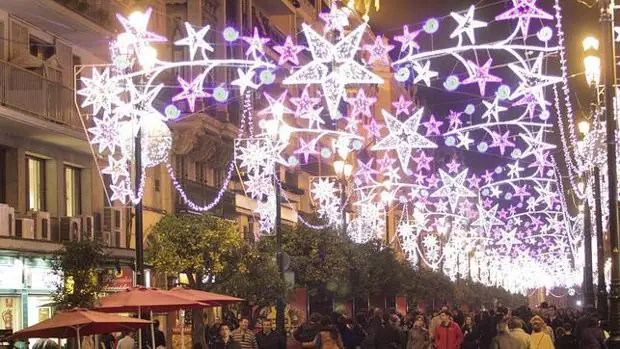 Luces de Navidad en el centro de Sevilla