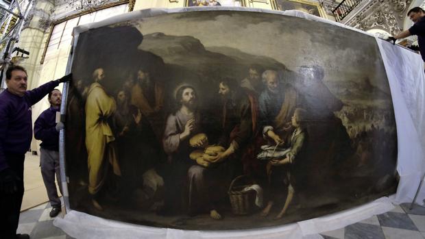 Murillo baja al suelo de la iglesia de la Caridad