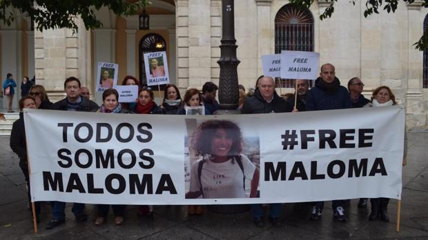 Concentración en la Plaza Nueva por la liberación de Maloma Morales