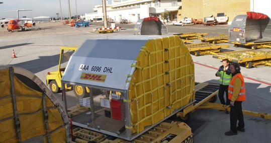 Transporte de mercancías en el aeropuerto de Sevilla