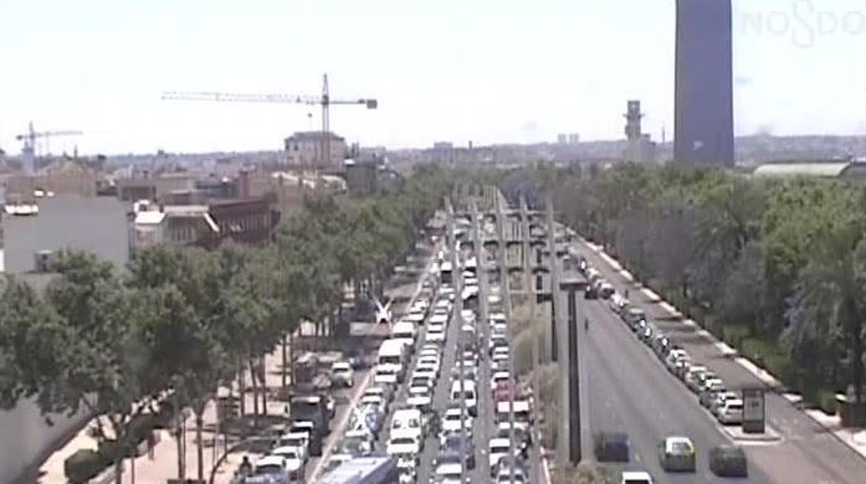 Atascos y retenciones producidas este viernes en Sevilla