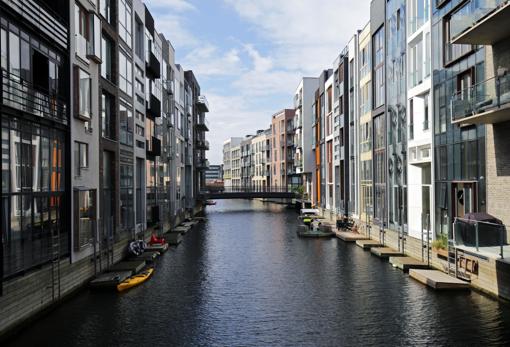 Zona residencial y hotelera en Copenhague