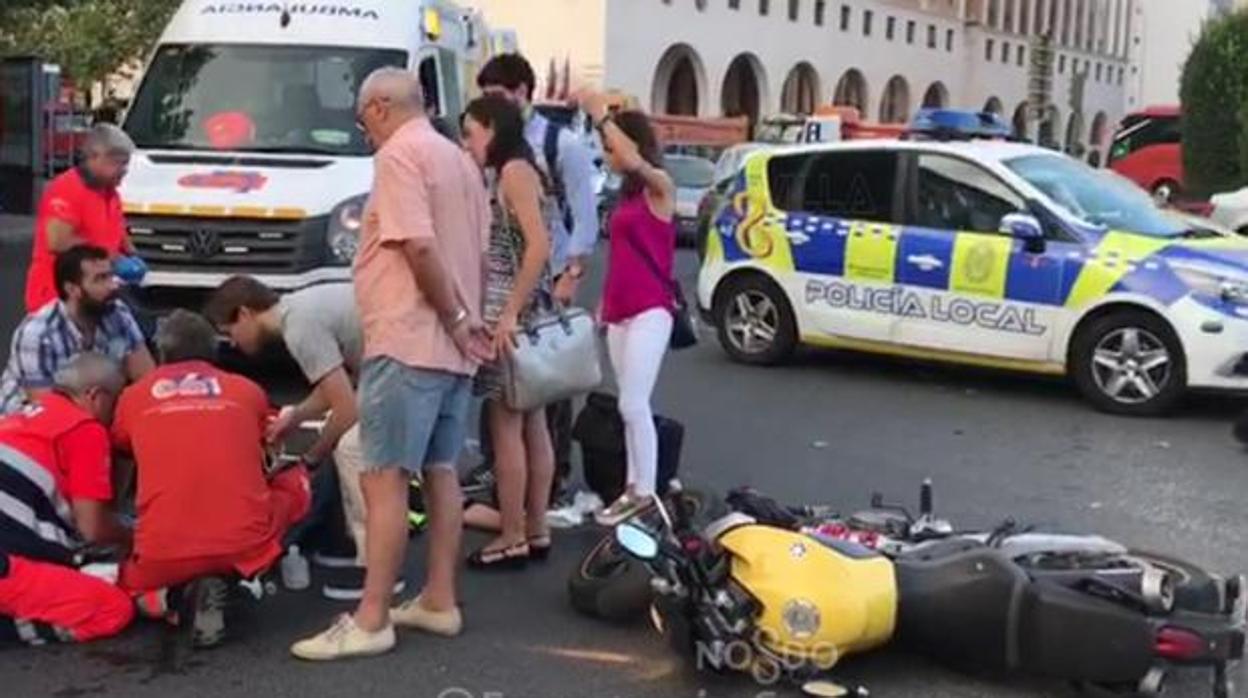 Imagen de archivo de otro accidente donde una motocicleta estaba implicada
