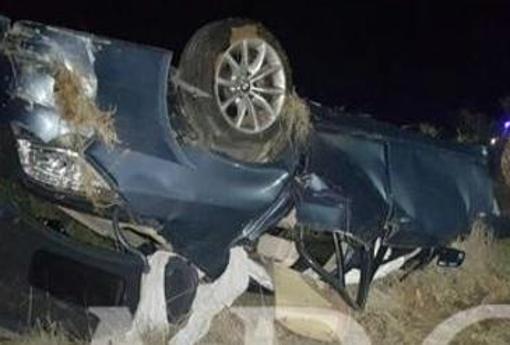 El vehículo donde viajaba uno de los detenidos tras sufrir un accidente en 2017