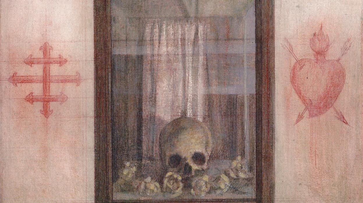 Detalle de uno de los tres grabados digitales que ha realizado el pintor Daniel Bilbao para la carpeta