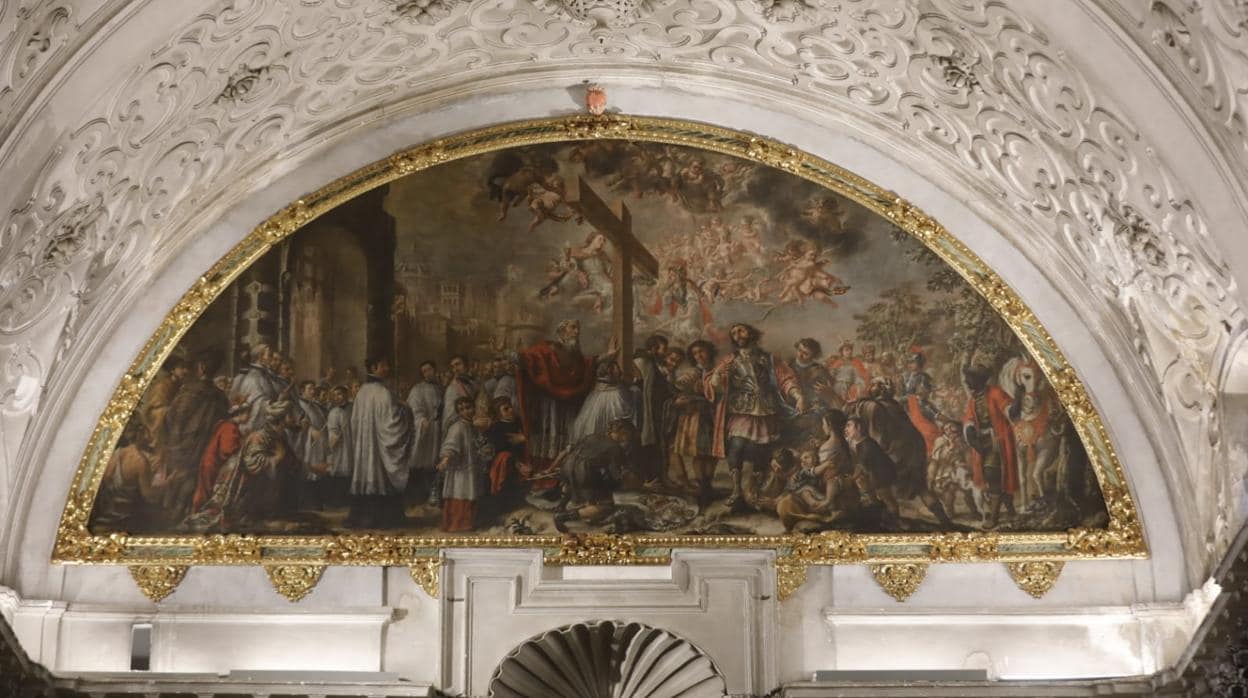 El cuadro de «La Exaltación de la Cruz», de Valdés Leal, en la Santa Caridad