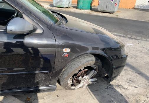 Así quedó el Seat León conducido por «Cheíto», vehículo fetiche de los aluniceros