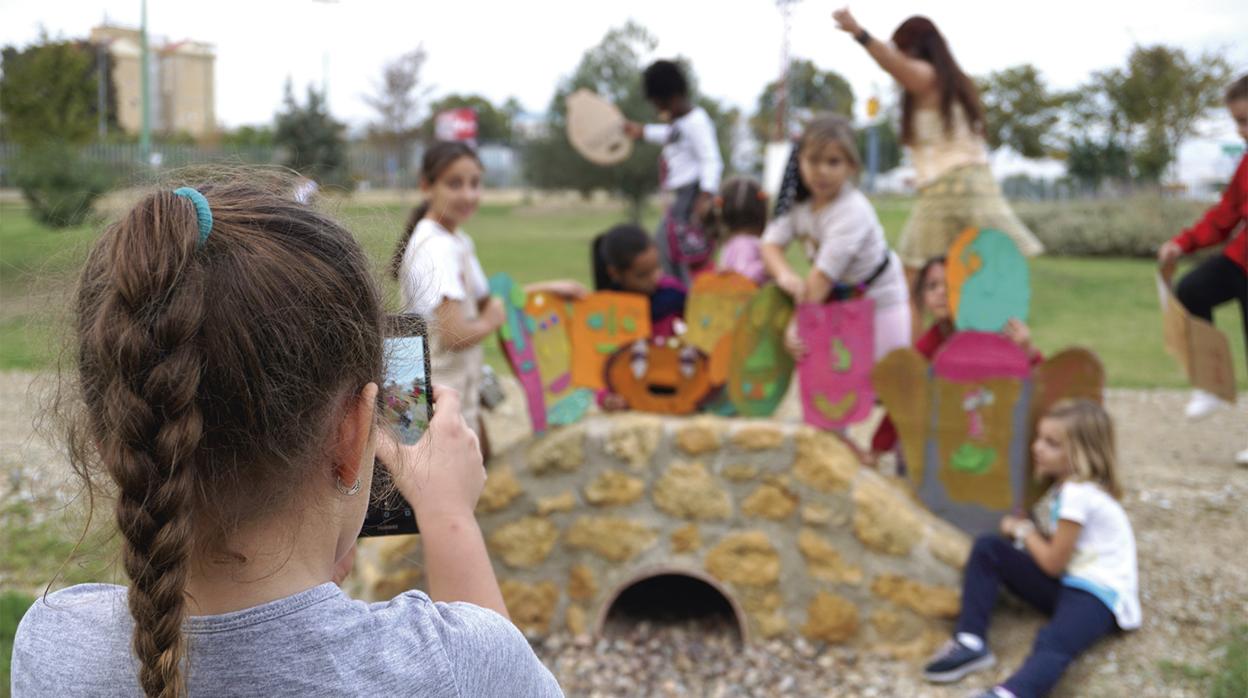 Detalle de una de las fotografías que se muestra en la sala Antiquarium de Sevilla