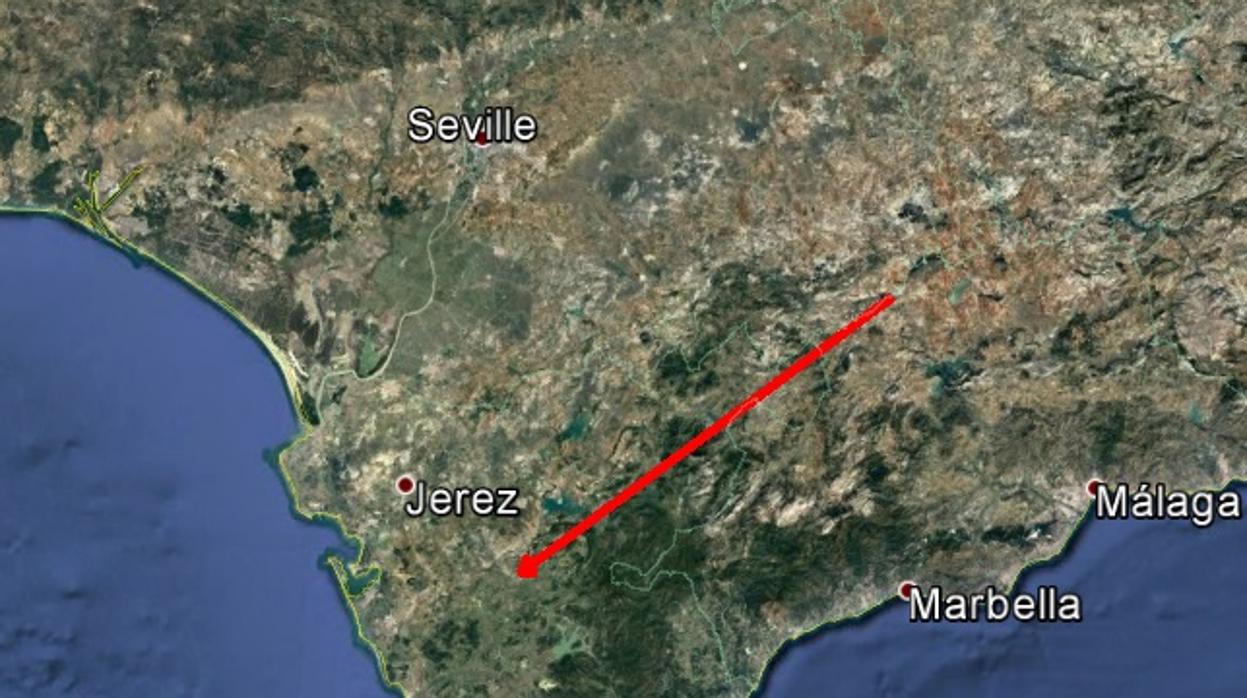 Trayectoria de la bola de fuego