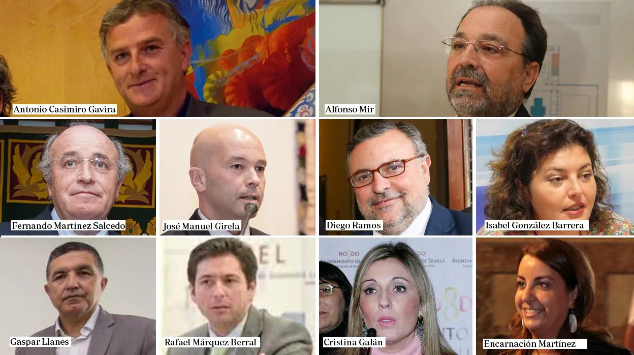 Algunos de los reubicados por el PSOE en el Ayuntamiento de Sevilla